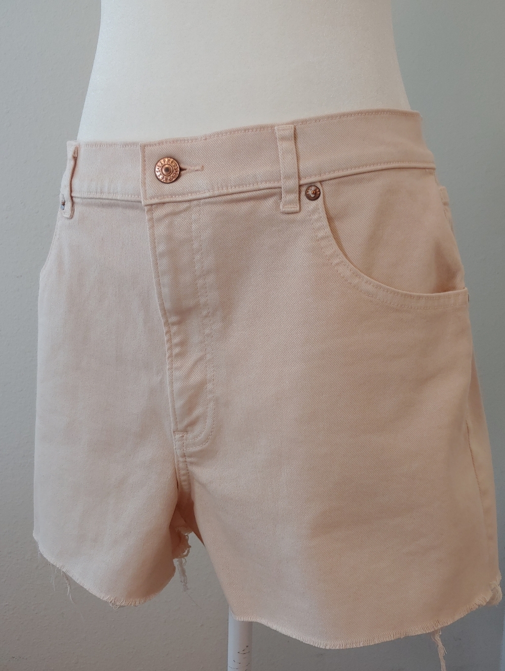 Express Mom 3 Inch Shorts Blush Pink with Frayed Hem Women's 12
